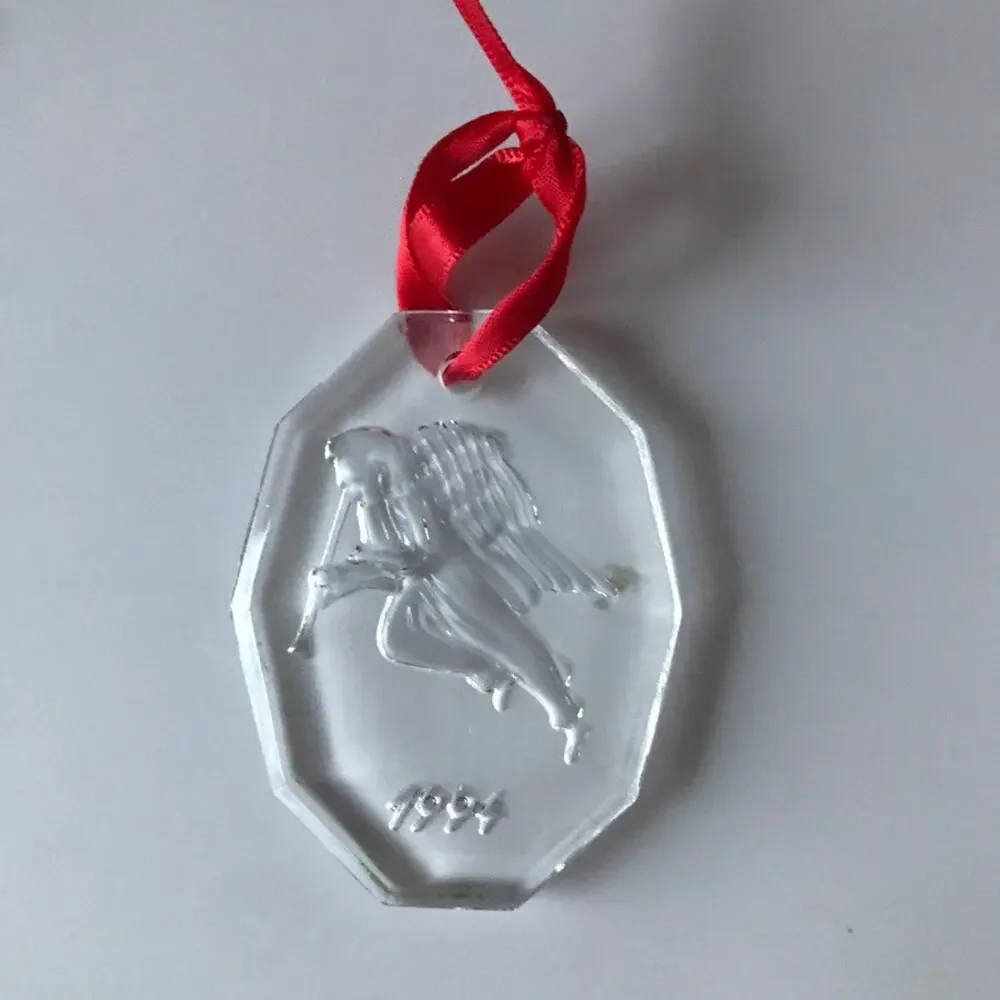 VTG Crystal Brands of Ireland Crystal Christmas Ornament - Angel Music, 1994